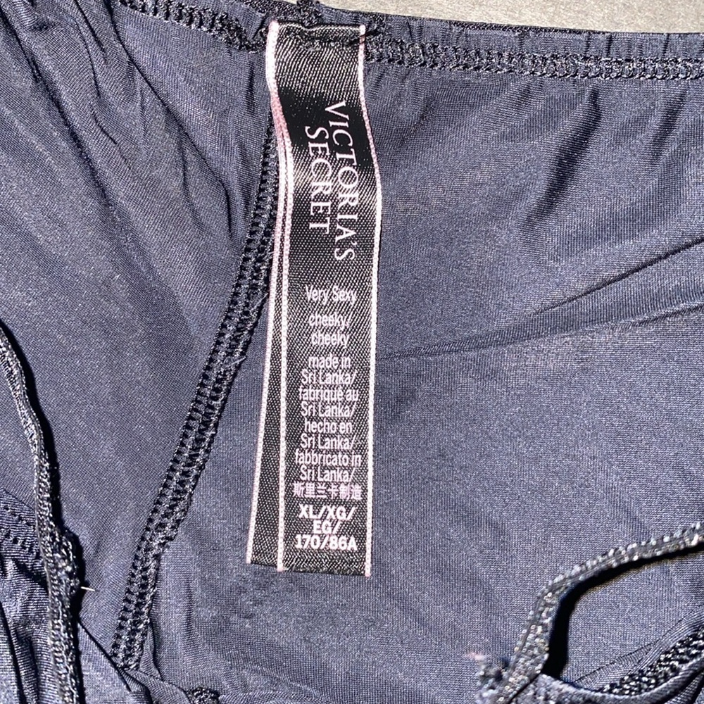 Victoria's Secret XL Black Satin Smooth Very Sexy Cheeky Panties - Picture 2 of 6